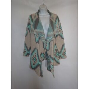 Renee C Womens Sz S Aztec Tribal Southwest‎ Oversized Wool Mohair Knit Cardigan